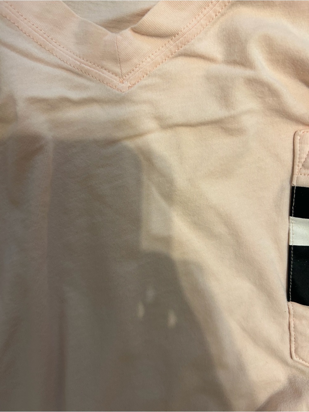 PINK Victoria's Secret Light Pink Long Sleeve Pocket Tee Large - Picture 6 of 8